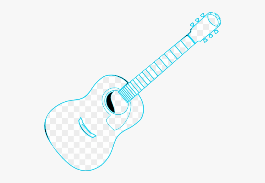 Guitar Outline Blue Clip Art Clipart Free Transparent - Acoustic Guitar, Transparent Clipart