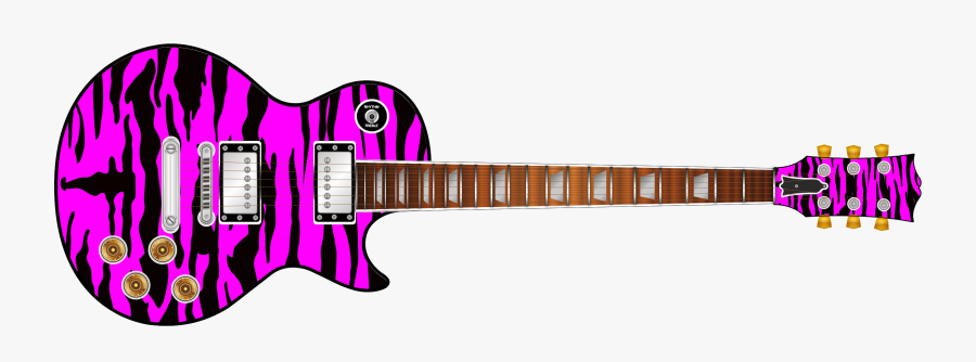 Transparent Pink Guitar Clipart - Skin Guitar Black And White, Transparent Clipart