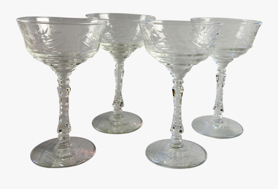 Martini Glass Clipart Vintage - 1860s Champagne Glasses, Transparent Clipart