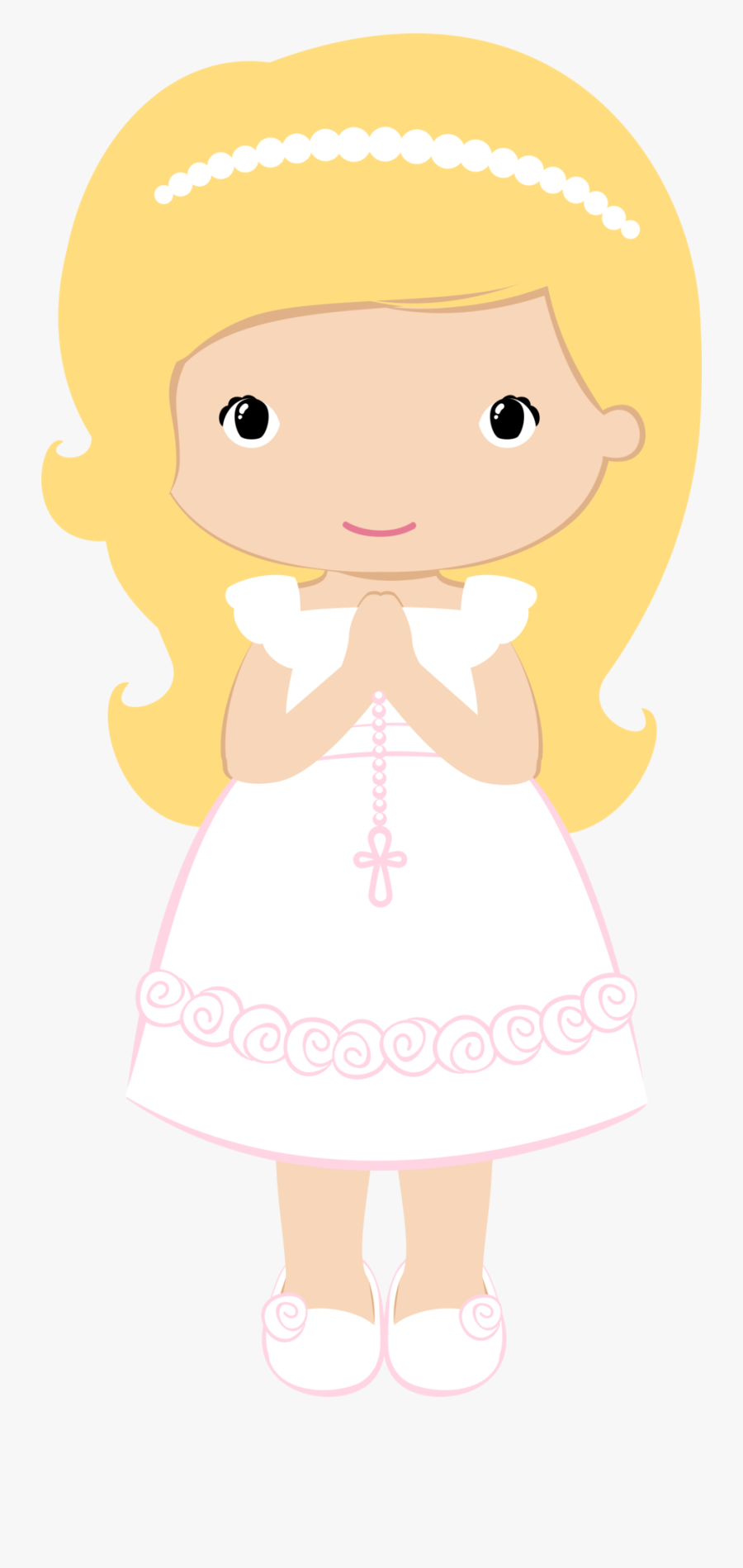 Baptism Borders Cliparts - Girl First Communion Clipart, Transparent Clipart