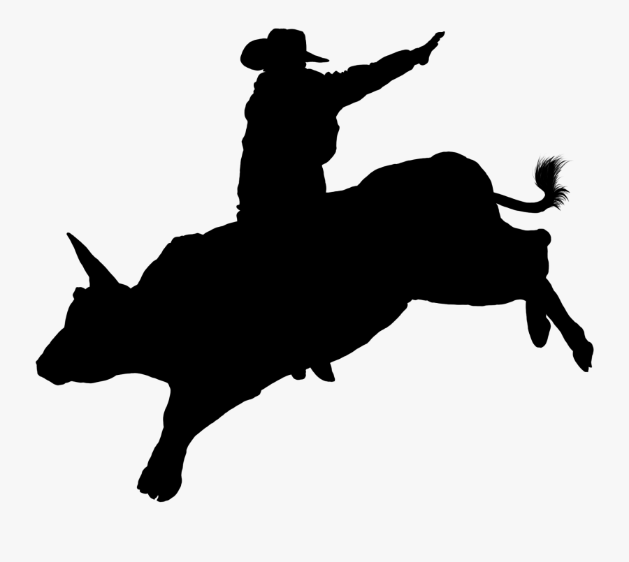 Vector Freeuse Stock Bull Riding Clipart - Bull Riding Rodeo Silhouette, Transparent Clipart