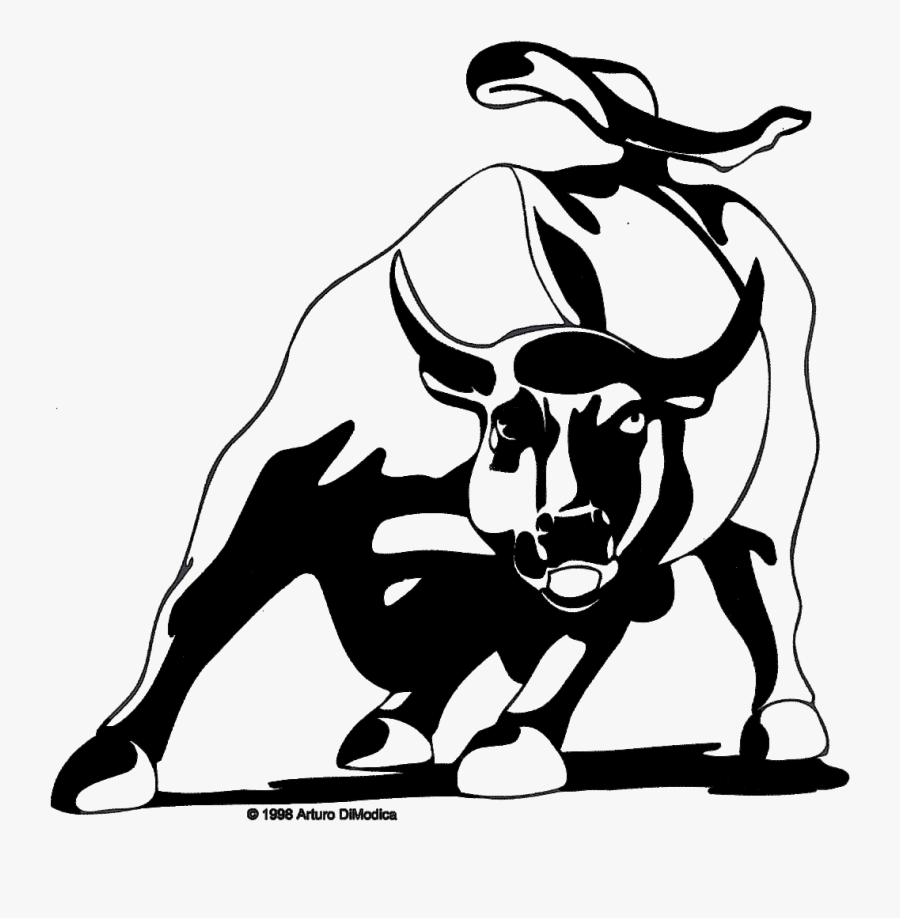 Clip Art Charging Bull Clip Art - Wall Street Bull Logo, Transparent Clipart