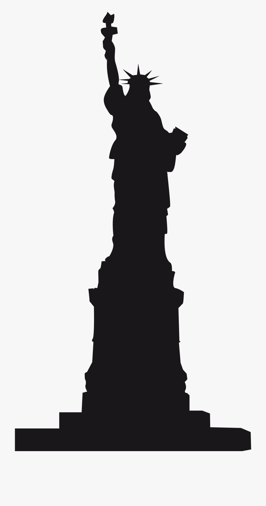 Silhouette Of The Statue Of Liberty In New York - Statue Of Liberty, Transparent Clipart