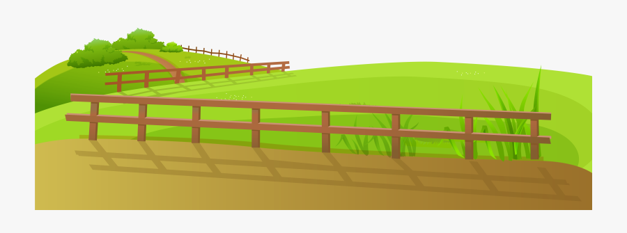 Grass Ground With Fence Png Clip Art Image - Ground Clipart, Transparent Clipart