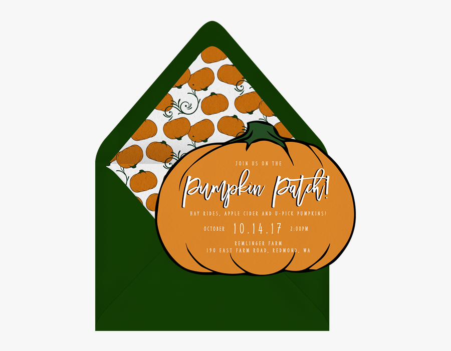 Pumpkin Patch Invitations In Orange - Pumpkin Patch Invitation, Transparent Clipart