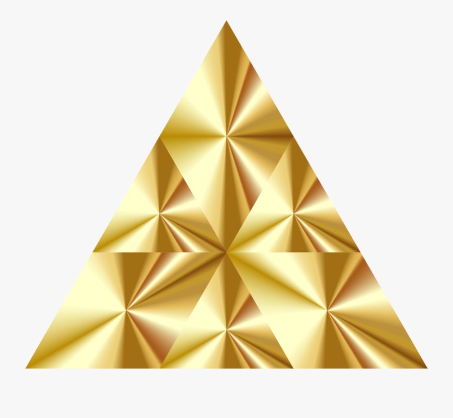 Triangle,symmetry,yellow - Transparent Gold Triangle Png , Free