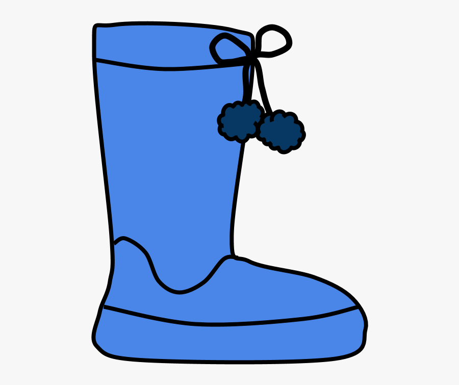 Boots, Pom-poms, Snow, Rain, Blue - Snow Boots Clip Art Blue, Transparent Clipart