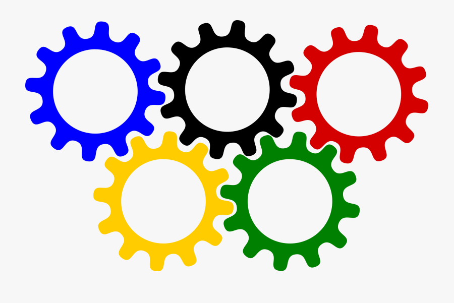 Gears Clipart Colorful - Olympic Gears, Transparent Clipart