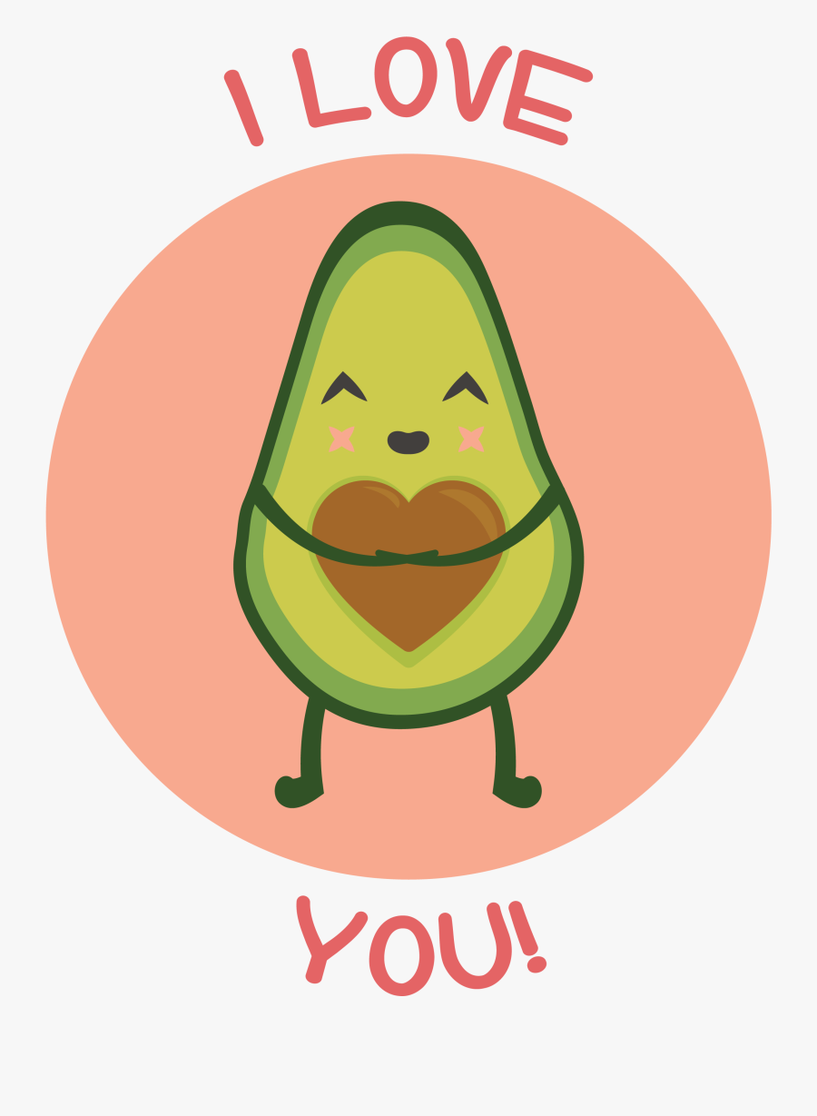 Cute Avocado, Transparent Clipart