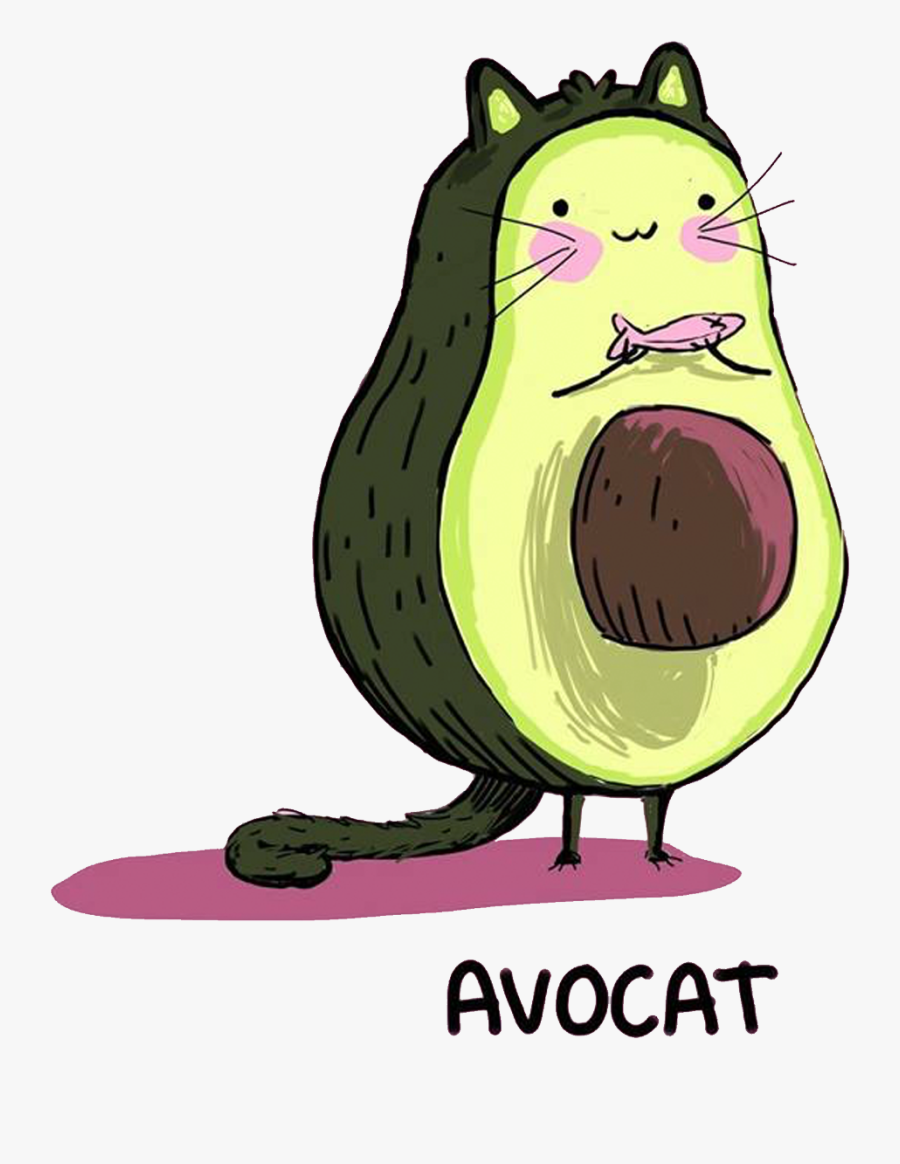 Transparent Avocado Clipart - Avo Cat, Transparent Clipart