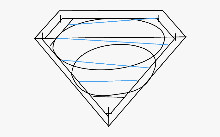 Clip Art How To Draw A Superman Logo Step By Step - Draw Superman Logo Step By Step, Transparent Clipart