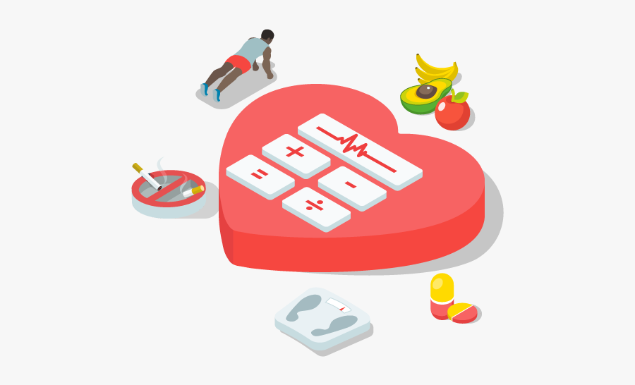 Graphic Of A Heart Containing A Calculator"s Arithmetic, Transparent Clipart