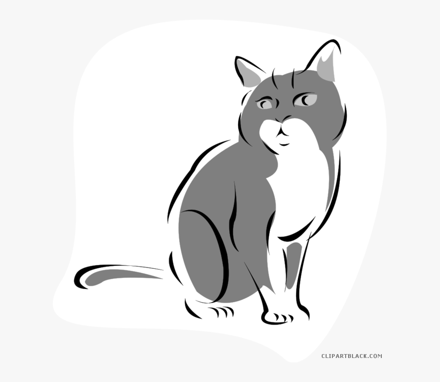 Grey Cat Clipart - Cat Cartoon Gif Png, Transparent Clipart