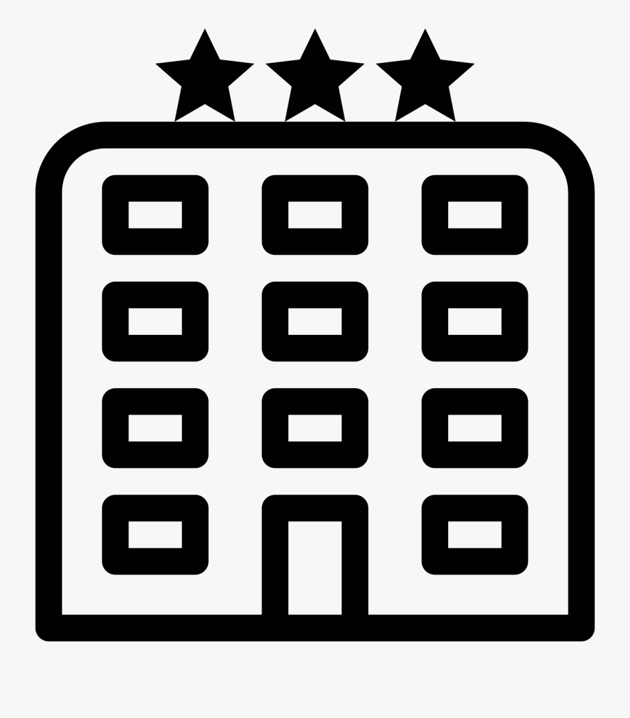 Transparent Hotel Clipart Black And White - Hotel Icon Png White, Transparent Clipart