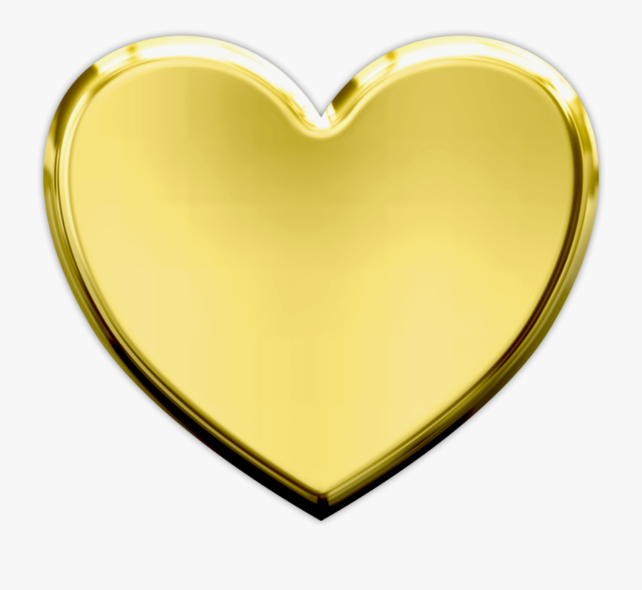 Heart Gold Clip Art - Gold Heart Png, Transparent Clipart