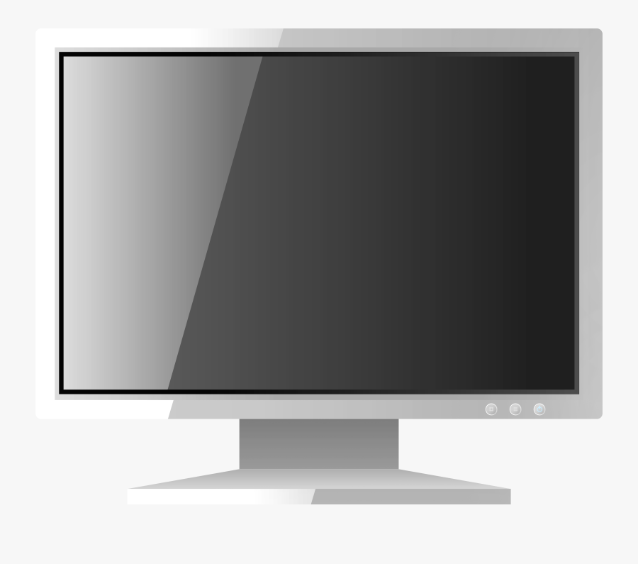 White Computer Lcd Monitor Png Clipart - Computer Monitor Clipart Png, Transparent Clipart