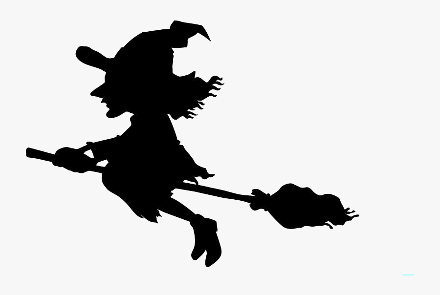 Witch Flying On Broom Png Image Clip Art - Transparent Background Witch Clipart, Transparent Clipart