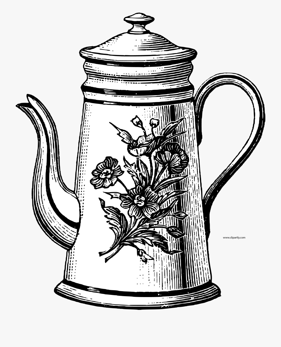 Vintage Sketch Teapot Png Clipart Download - Tea Pot Sketch, Transparent Clipart