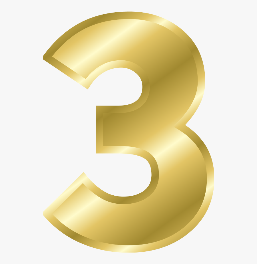 Number 3 Gold Clipart, Transparent Clipart