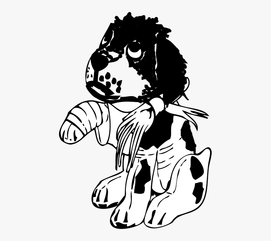 Bandage Images Pixabay Download - Hurt Dog Cartoon Black And White, Transparent Clipart