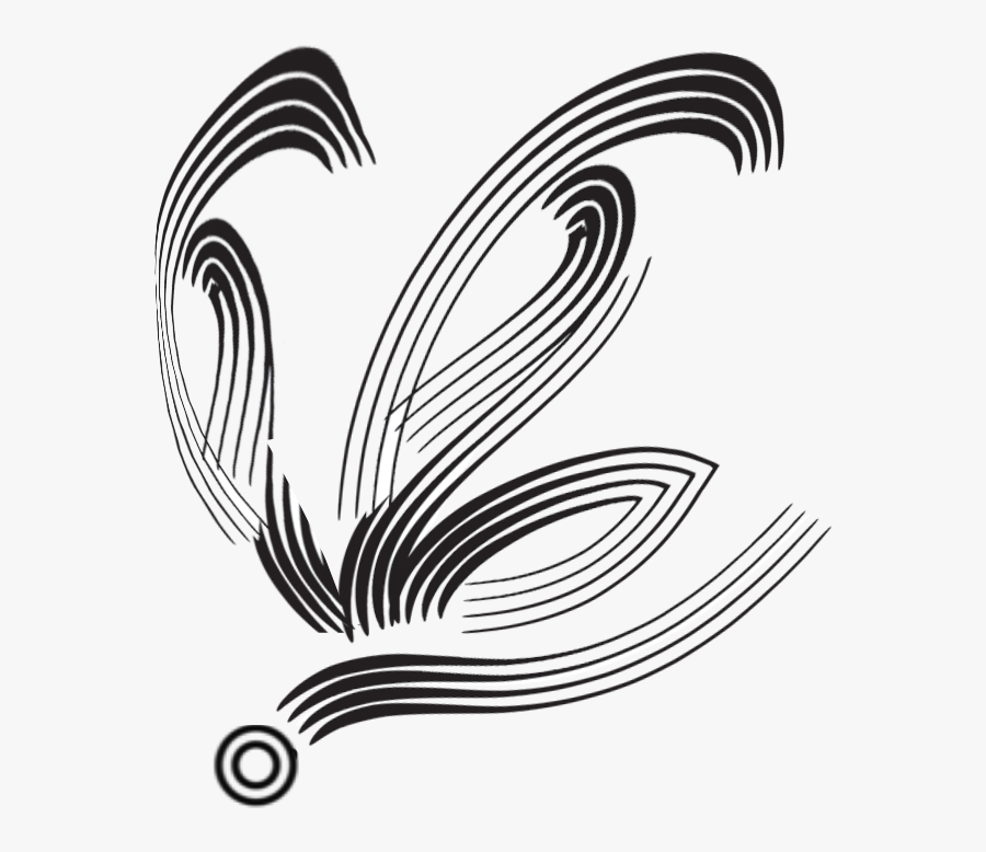 Unique Awosome Butterfly Tattoo Design - Line Art, Transparent Clipart