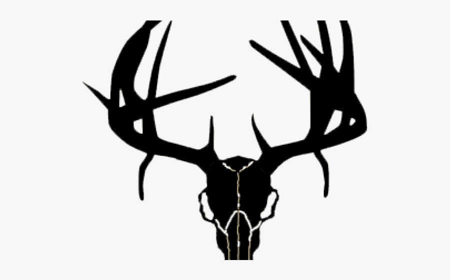 Deer Skull Clipart - Drop Tine Deer Silhouette, Transparent Clipart