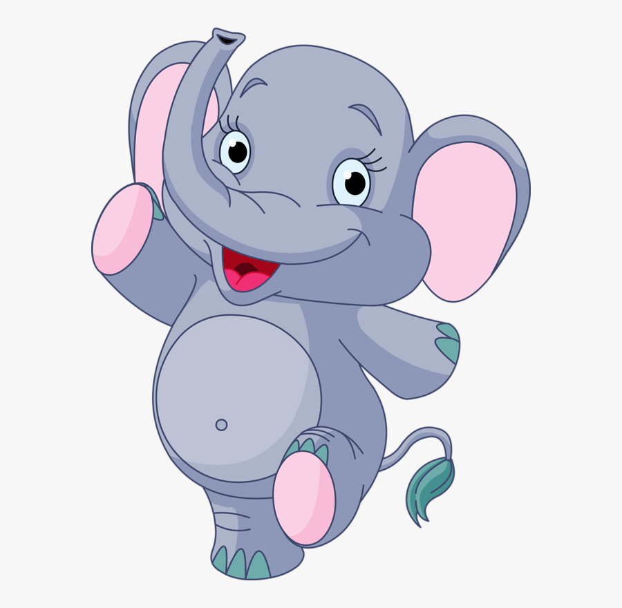 Baby Elephant - Cute Cartoon Baby Elephant, Transparent Clipart