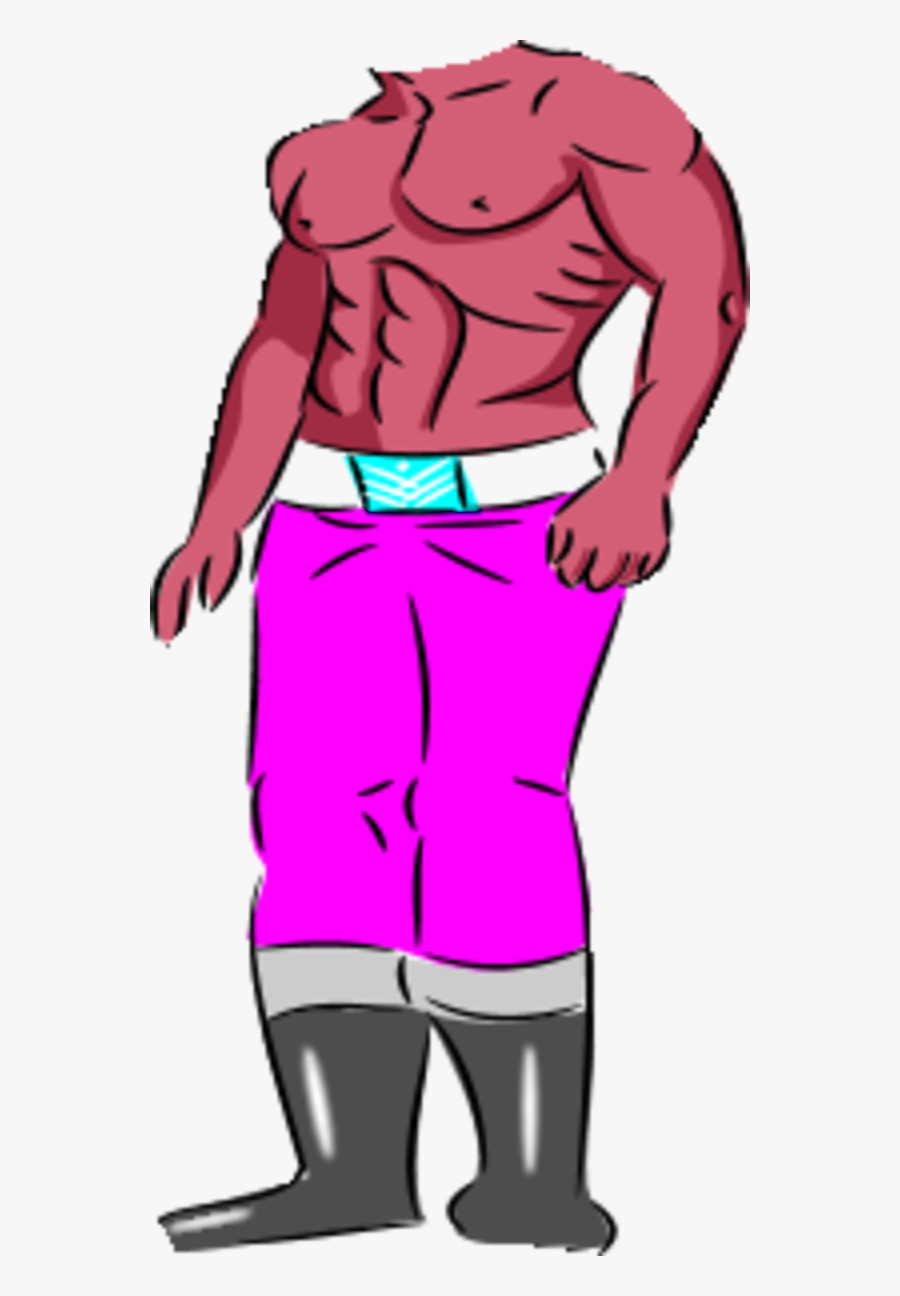 Body Builder Wearing Pants - Cartoon Body Without Head Png, Transparent Clipart