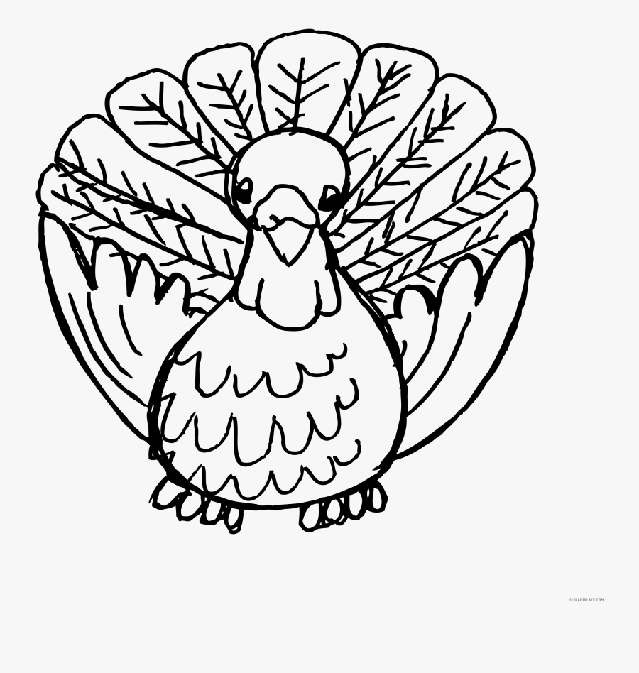 Google Thanksgiving Image Thanksgiving Png Black And - Cartoon Turkey Black And White, Transparent Clipart