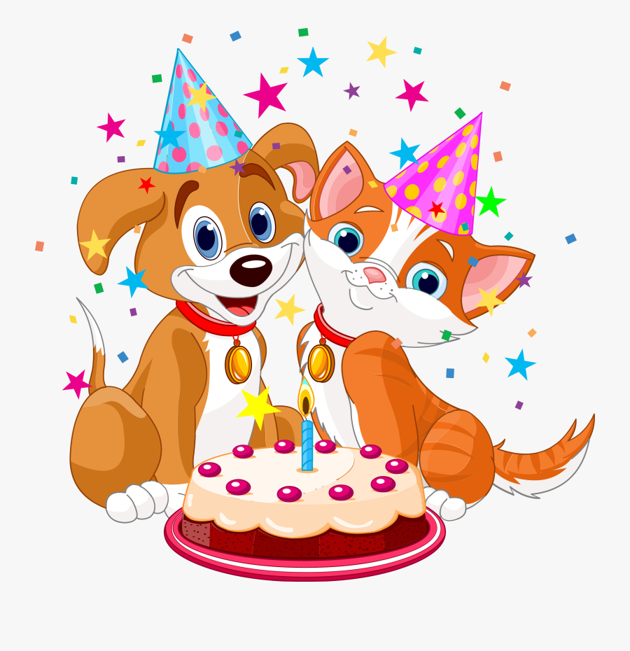 Cat In The Hat Birthday Clipart - Cartoon Animal Birthday Party, Transparent Clipart