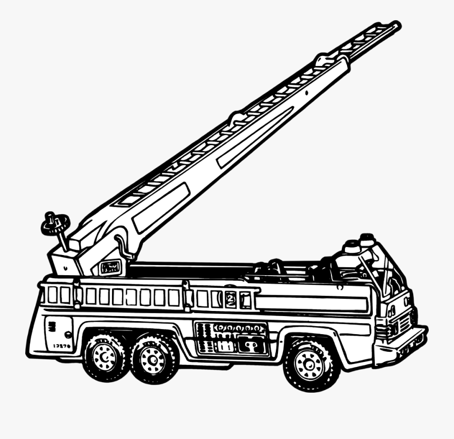 Free Stock Photo - Fire Truck Black And White, Transparent Clipart