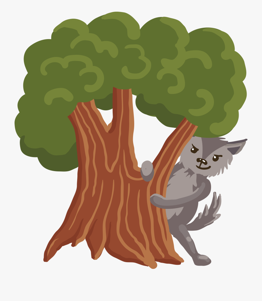 Hiding Behind A Tree Clipart Free Download - Behind The Tree Clipart, Transparent Clipart