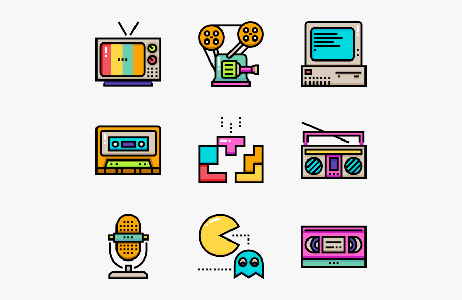 Icon Computer 80s, Transparent Clipart