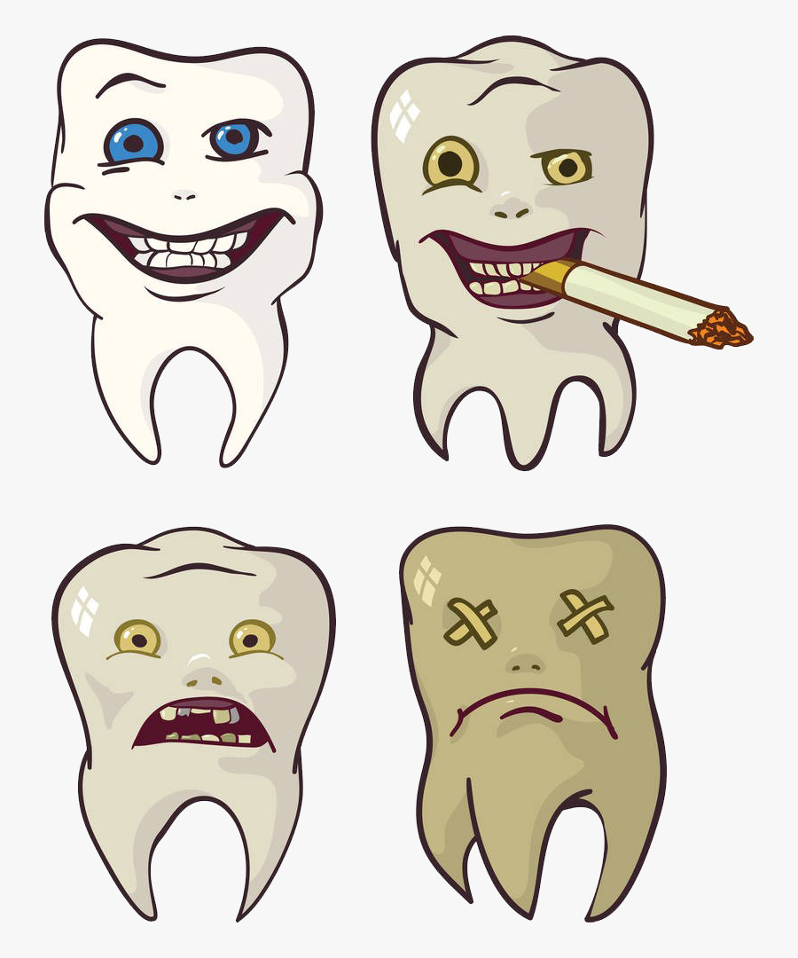 Transparent Zahn Clipart - Rotten Teeth From Smoking Drawing, Transparent Clipart