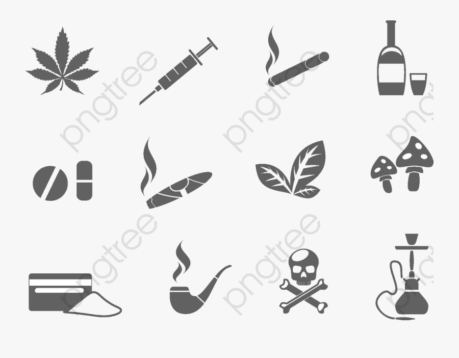Smoking Drug Icon Image - Simbolo Cocaina, Transparent Clipart