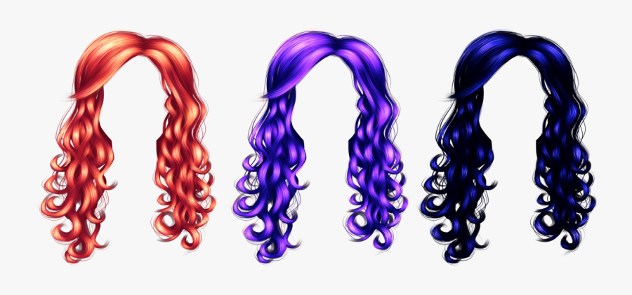 Mermaid Clipart Purple Hair - Red Curly Hair Png, Transparent Clipart