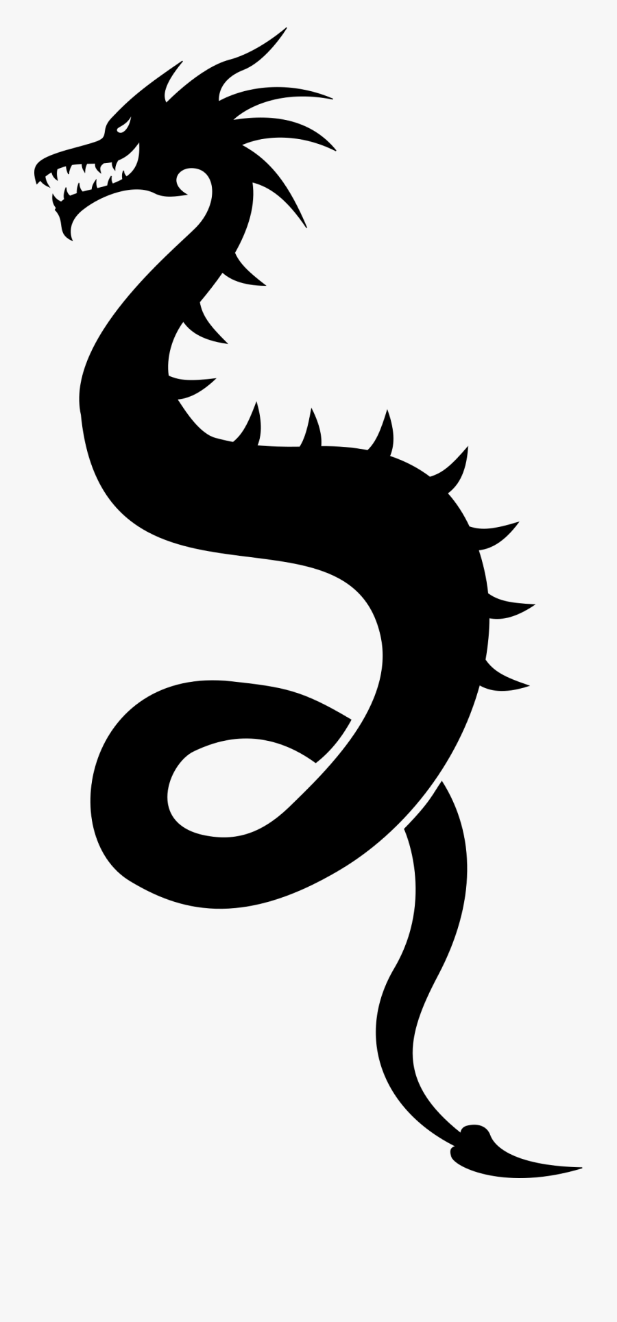 Simple Dragon Png - Dragon Silhouette Png, Transparent Clipart