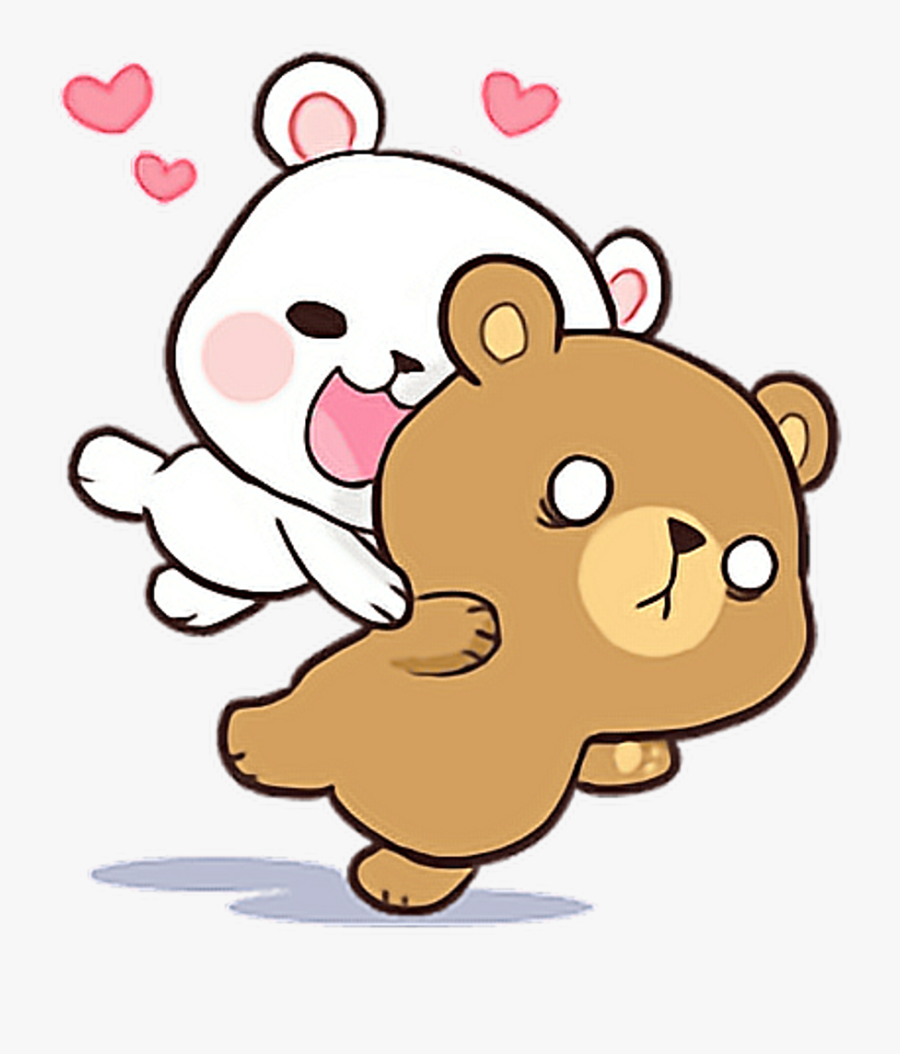 Lovely Bear Love Heart Soft Inlove Stalker Friendship - Milk And Mocha Bear, Transparent Clipart