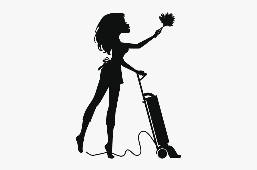 Silhouette Of Woman Cleaning, Transparent Clipart