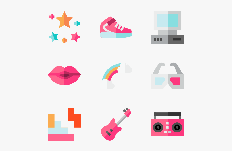 Clip Art Transparent Library Eighties Icons Free - 80's Icon Png, Transparent Clipart