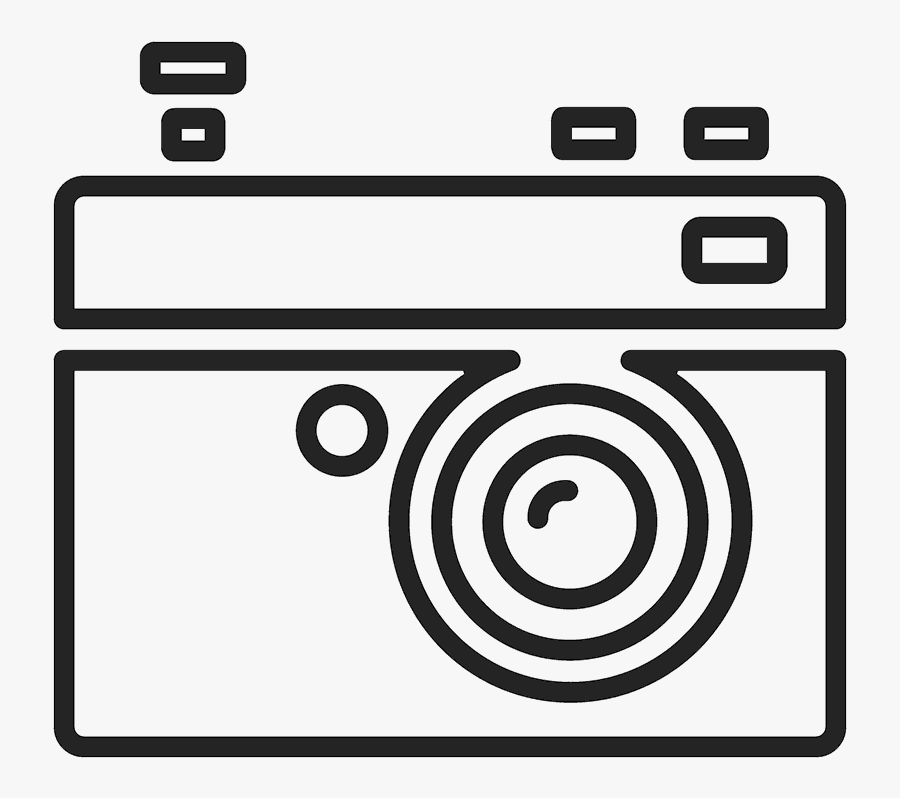 80"s Camera Outline Rubber Stamp - Camera No Background Outline, Transparent Clipart