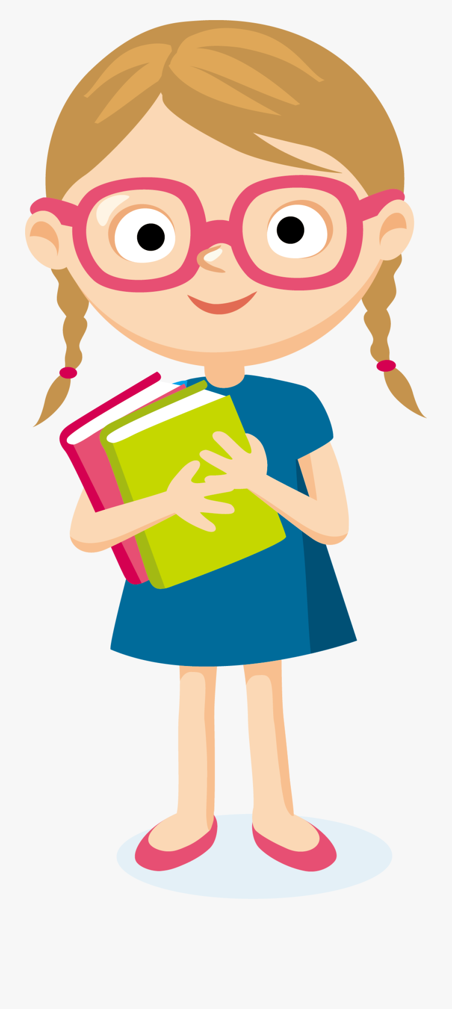 Cartoon Student Png Free Photo Clipart - Cartoon Student With Books, Transparent Clipart
