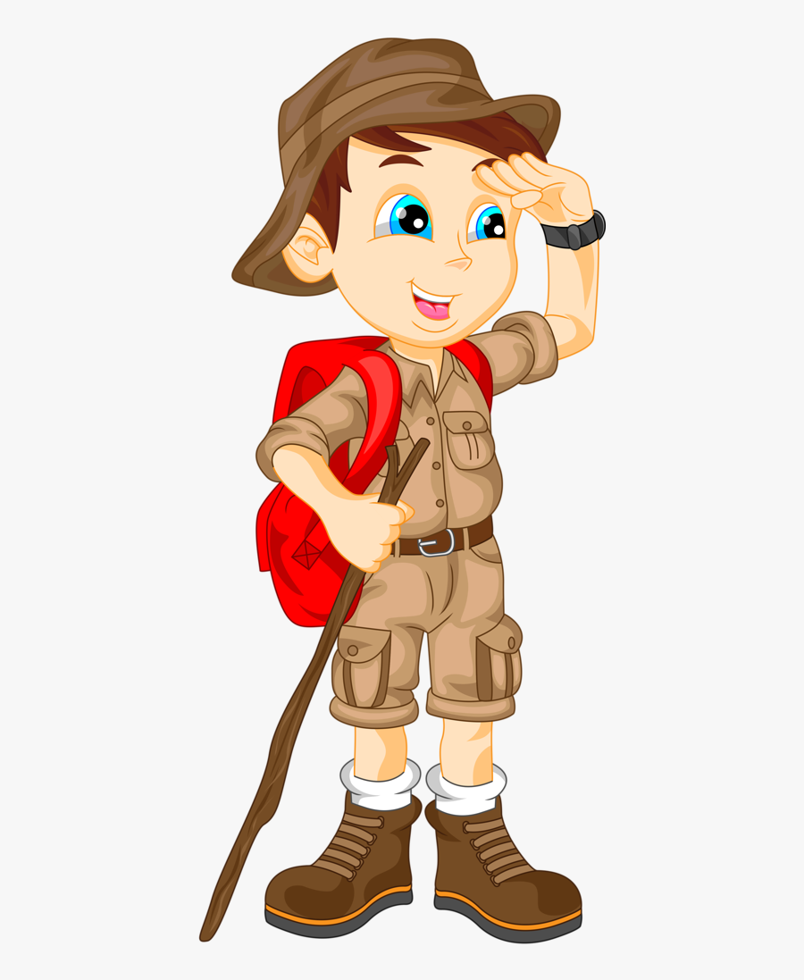 Camping Cartoon Kids, Baby Drawing, Cute Clipart, Preschool - Boy Hiker ...