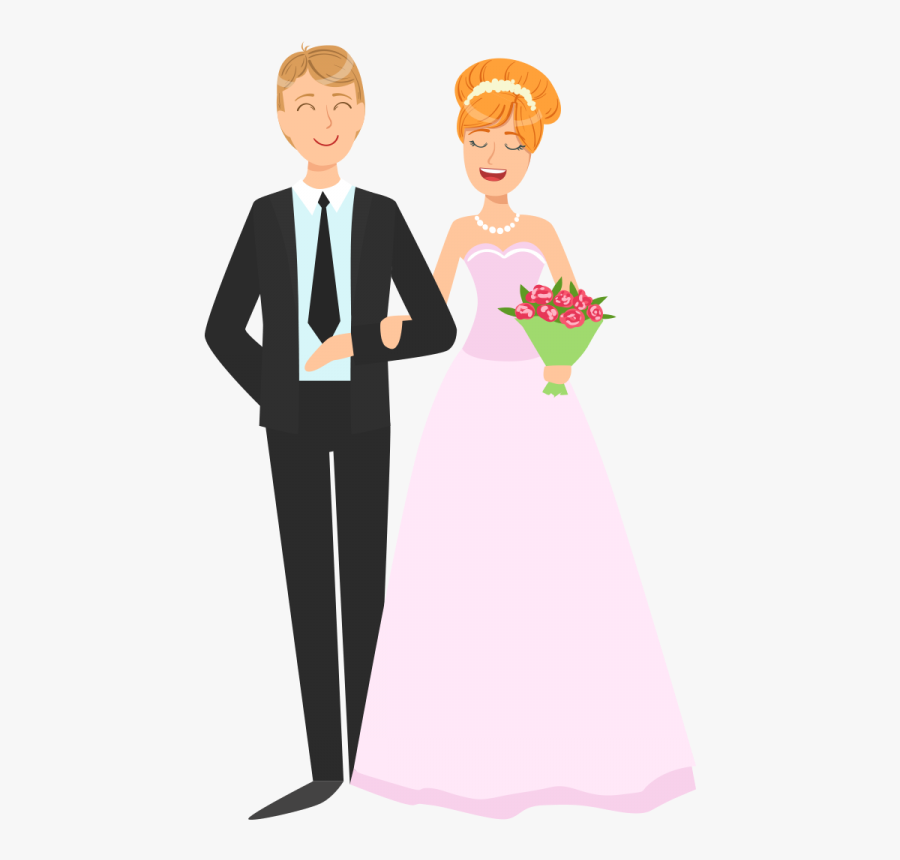 Wedding Couple Png Vector Image Transparent Background - Cartoon Wedding Couple Png, Transparent Clipart