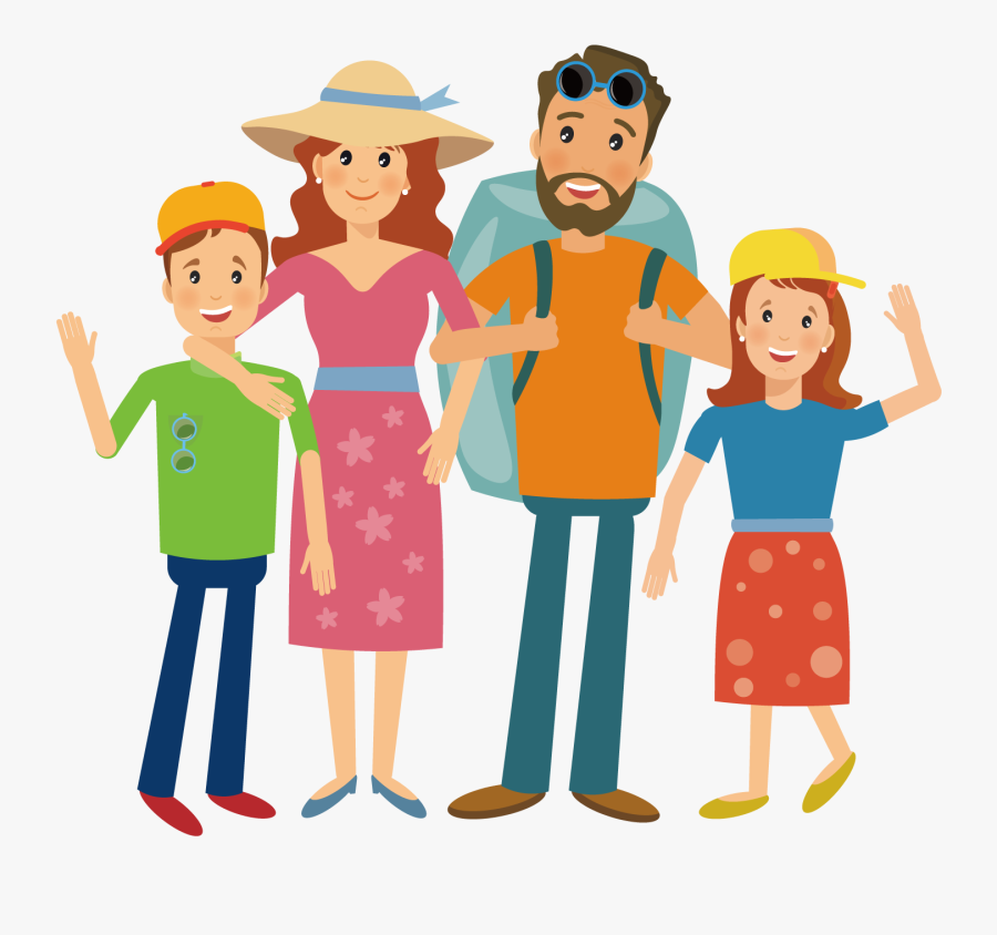 Camping Hiking Illustration Travel - Cartoon Camping Family, Transparent Clipart