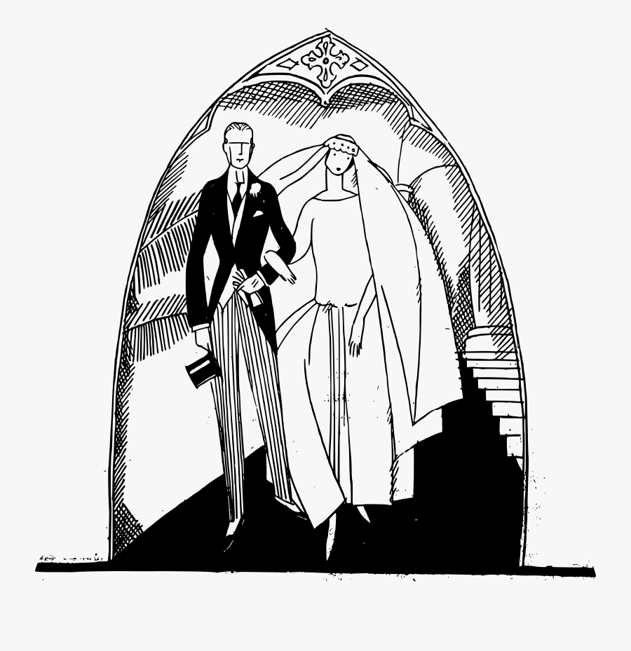 Wedding Couples Image Drawing, Transparent Clipart