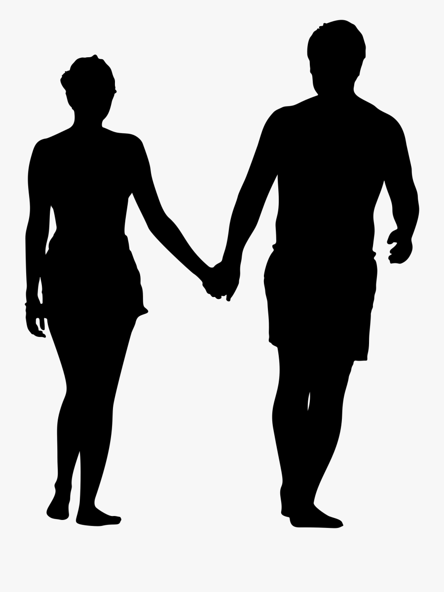 Clipart - Couple Holding Hands Silhouette Png, Transparent Clipart