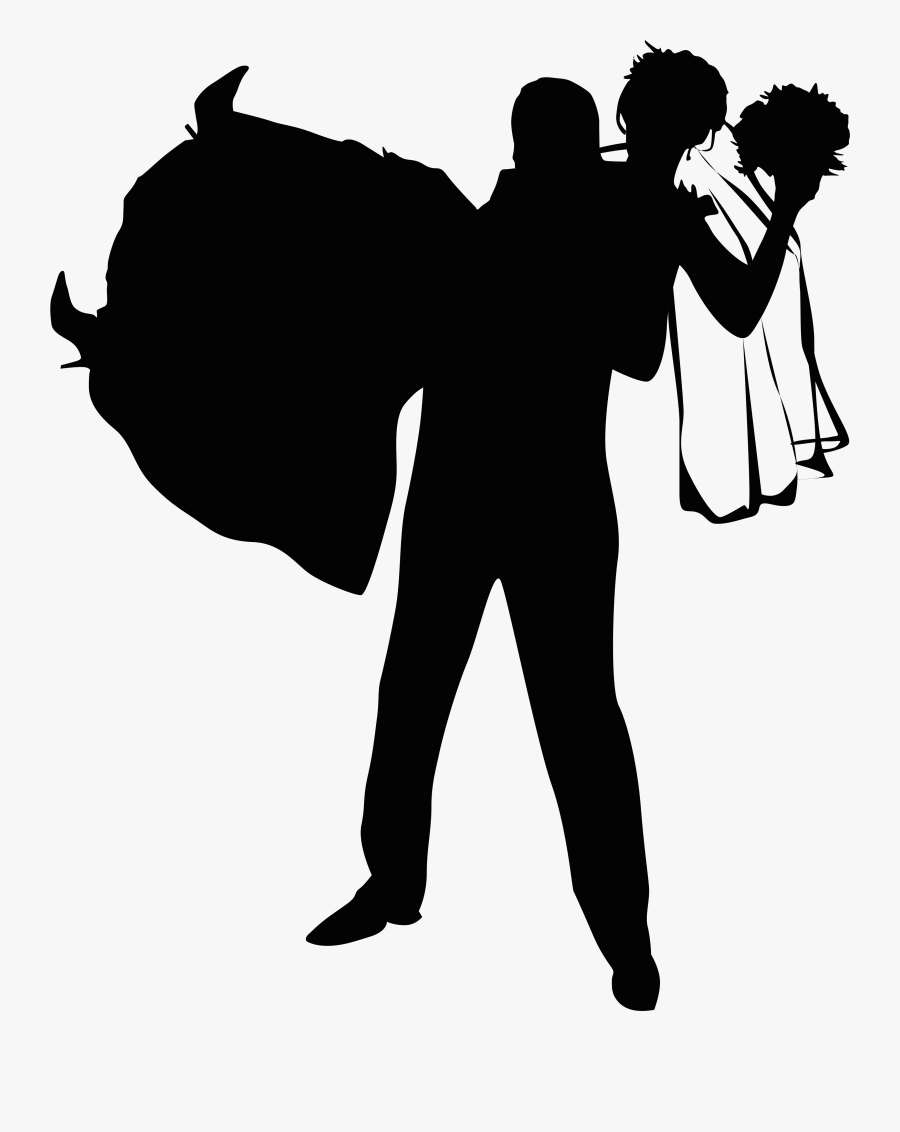 Silhouette Wedding Invitation At Getdrawings Com Free - Wedding Couple Silhouette, Transparent Clipart
