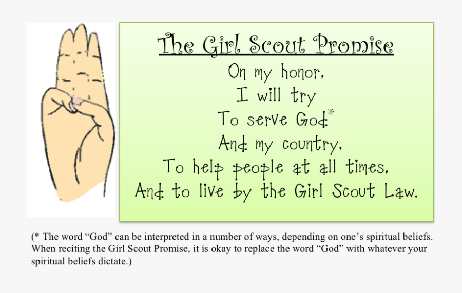 Transparent Girl Scout Promise Clipart - Girl Scout Of The Philippines, Transparent Clipart
