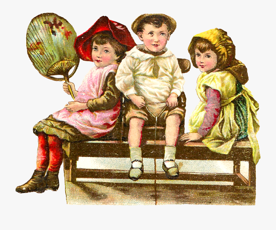 Victorian Child Playing, Transparent Clipart